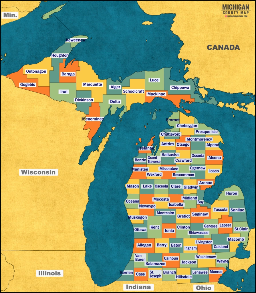 Download Detailed Ultra HD County Map of Michigan! - Maps for You