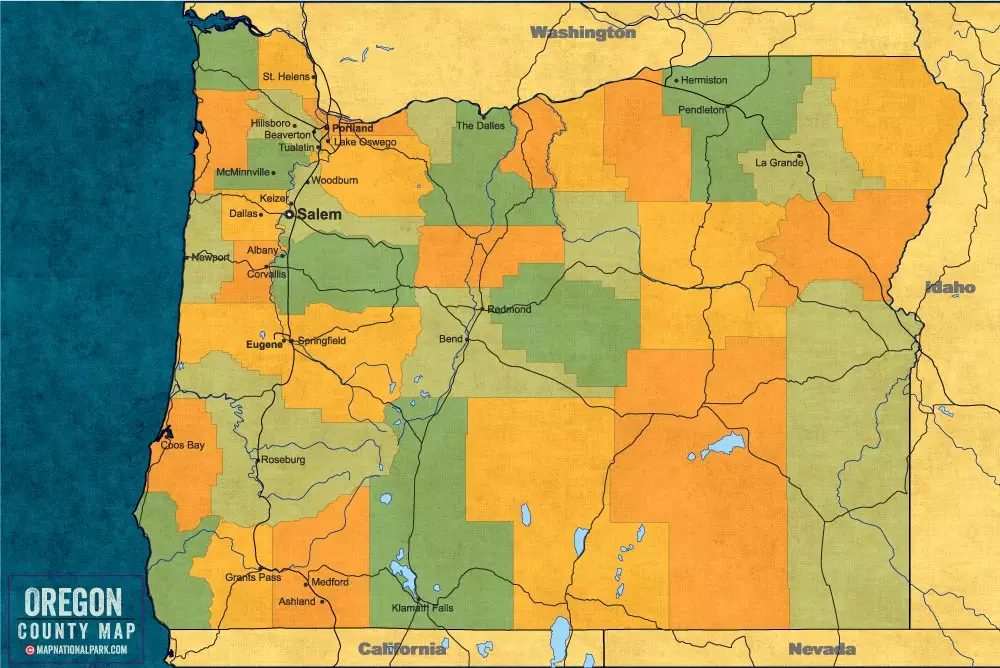 Download Oregon County Map FULL HD [2023] - Maps for You