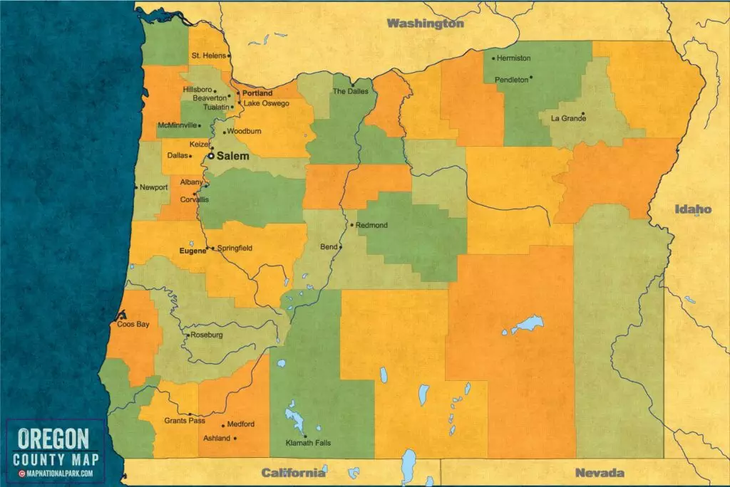 Download Oregon County Map FULL HD [2023] - Maps for You