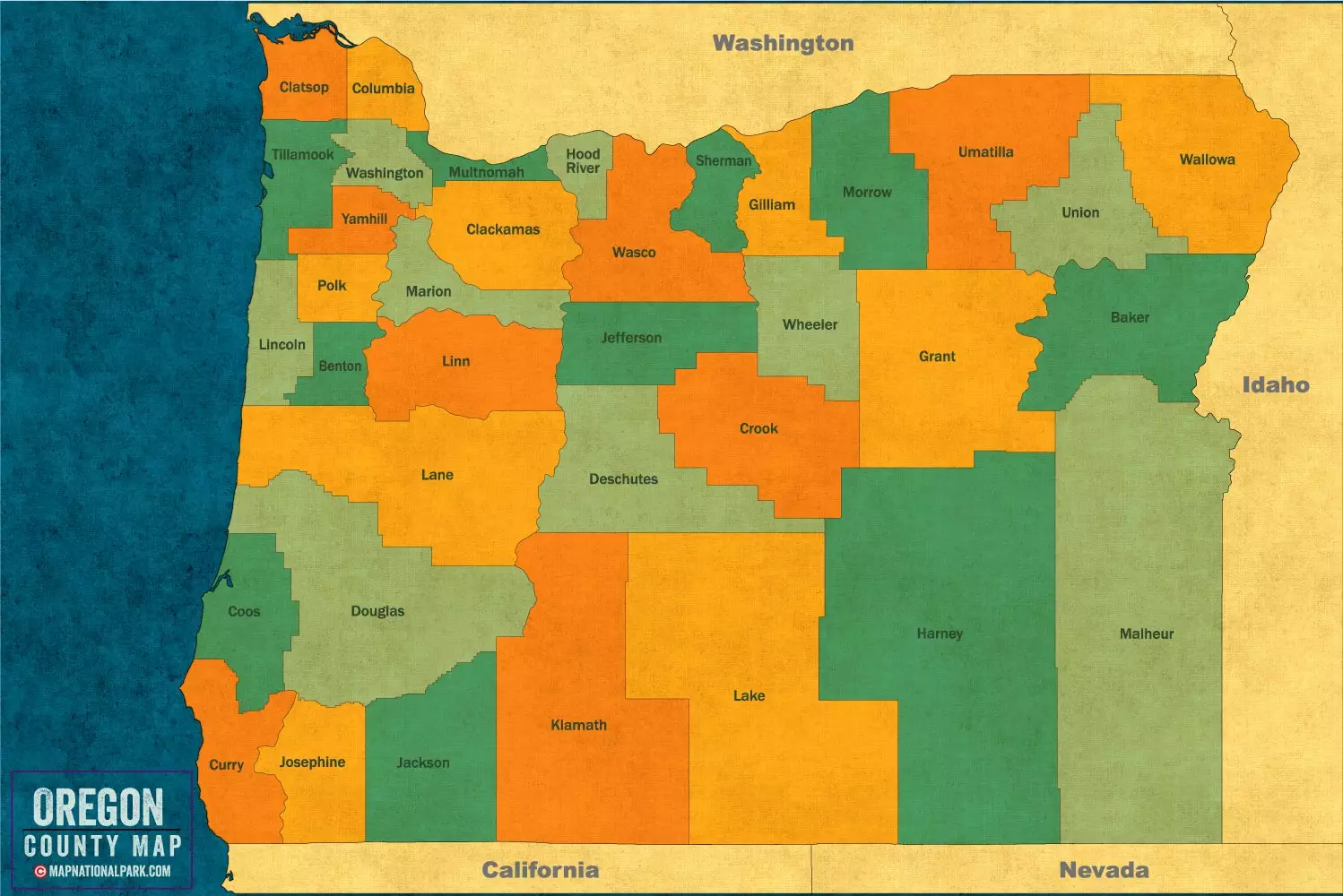 Download Oregon County Map FULL HD [2023] - Maps for You