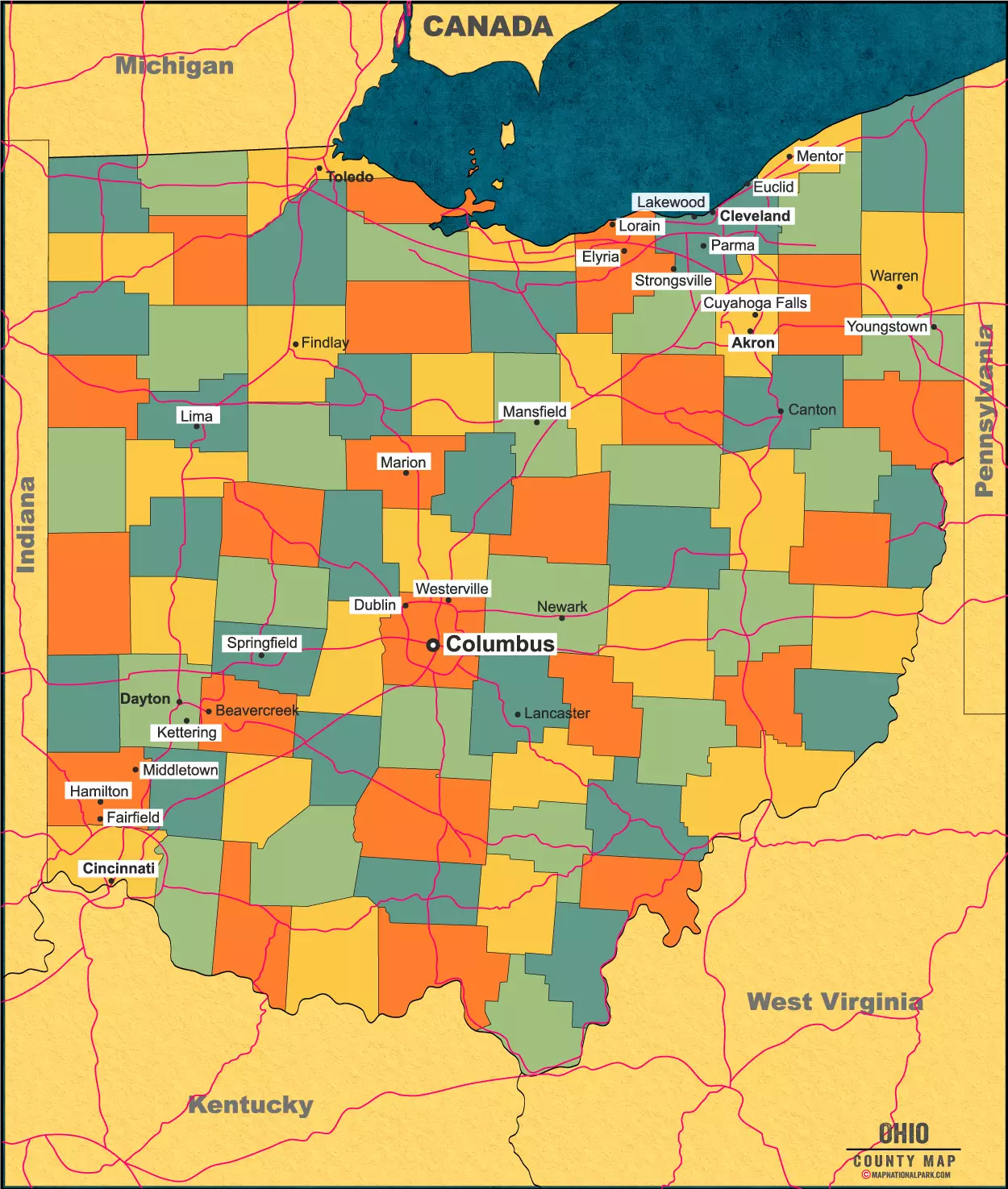 Unveiling the Spectacular Ohio County Map with Roads: Navigate the 