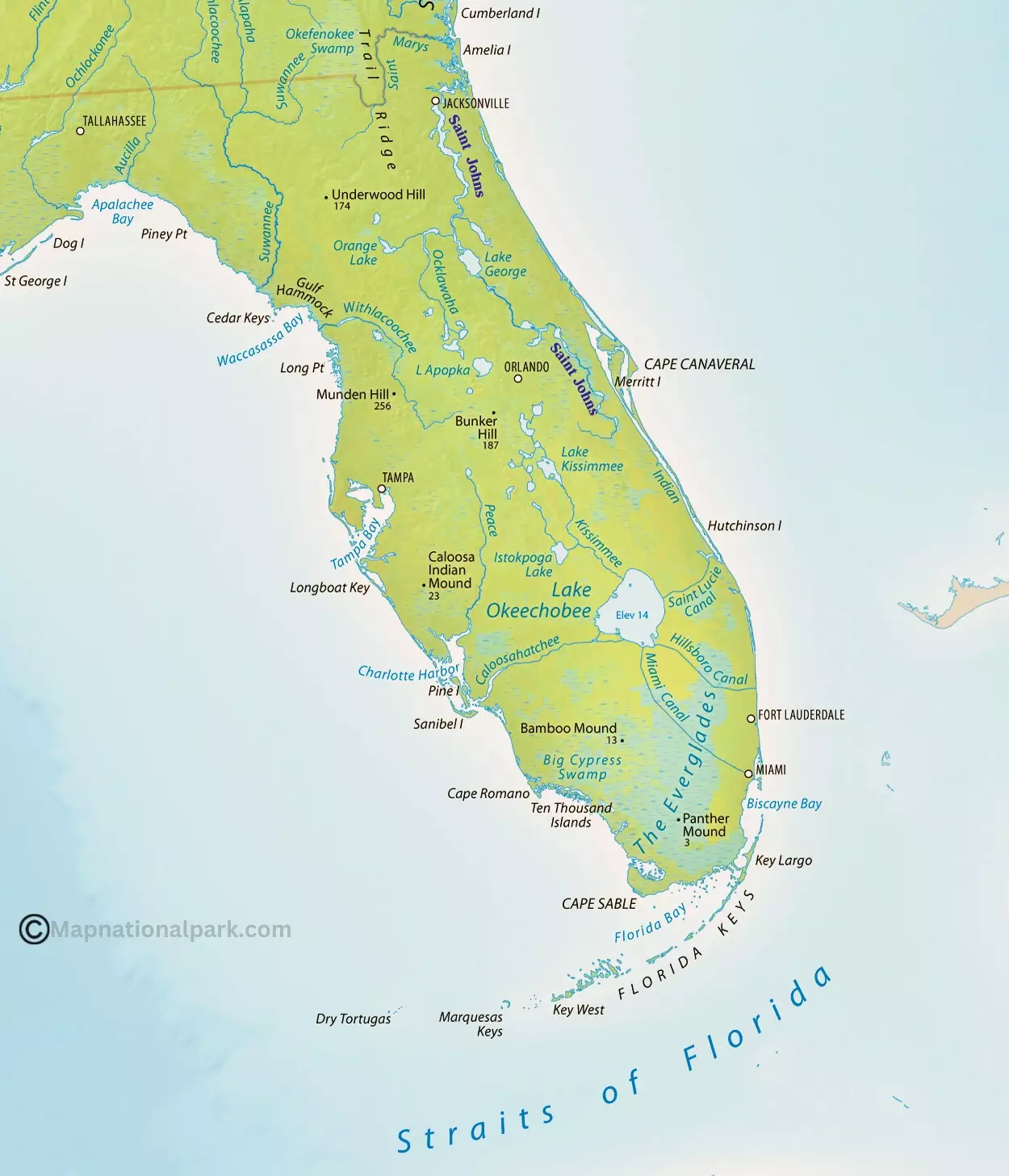 Top Spot N226 Map- Jacksonvil Brunswk St Johns River To St Simons