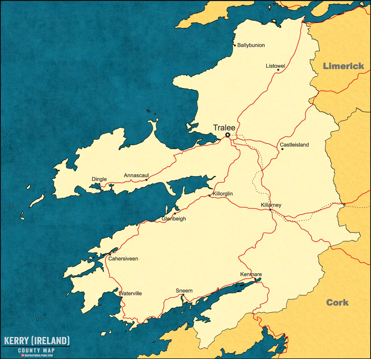 Uncover the Magic: Map of Kerry County Ireland Reveals Stunning ...