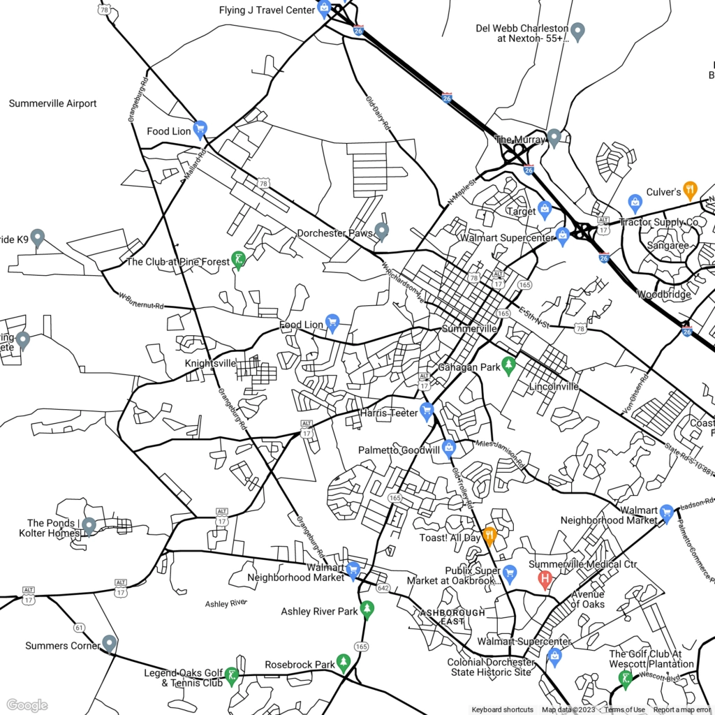 Detailed Map of Summerville: Explore and Discover Attractions - Maps ...