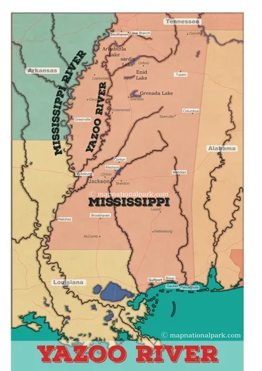 Map of Louisiana Lakes, Streams and Rivers