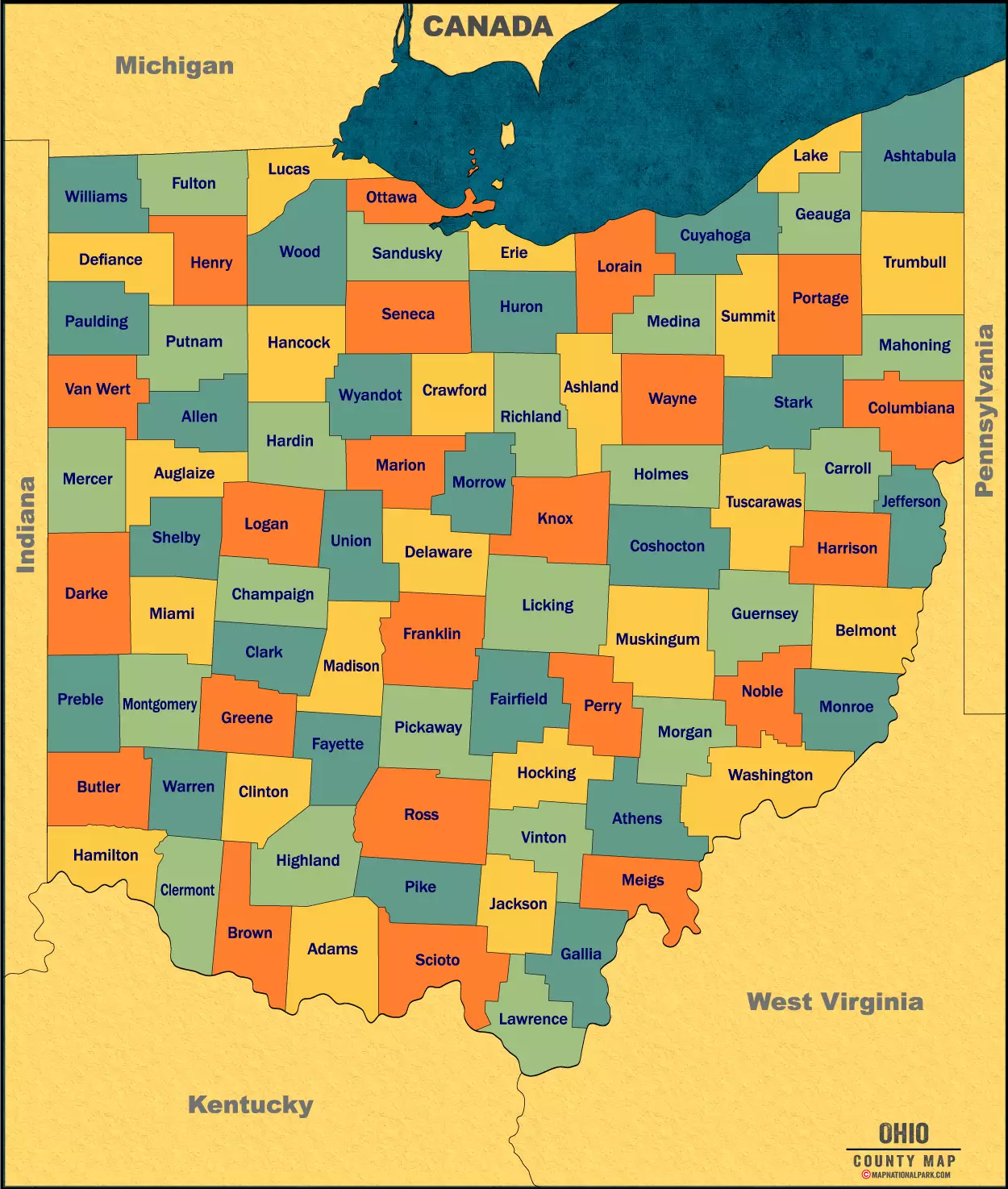 Ultra HD Ohio County Map! Explore the Secrets of Ohio - Maps for You